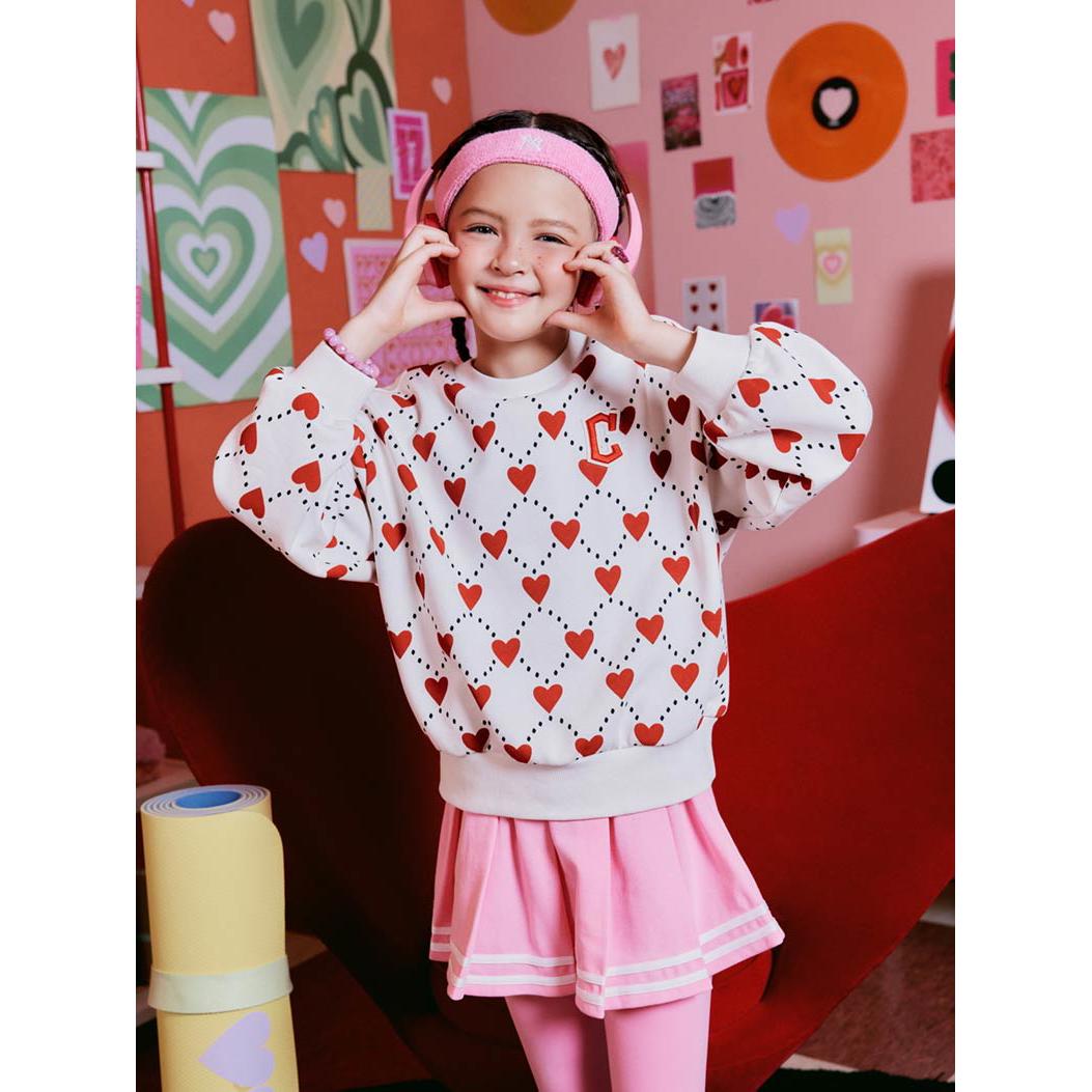 MLB KIDS 大學T 童裝 Heart系列 克里夫蘭守護者隊 (7FMTH0334-45CRS)