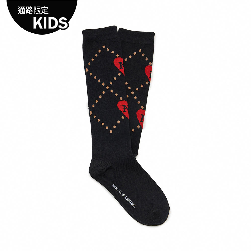 MLB KIDS 長筒襪 童襪 Heart系列 紐約洋基隊 (7FSOH033N-50BKS)