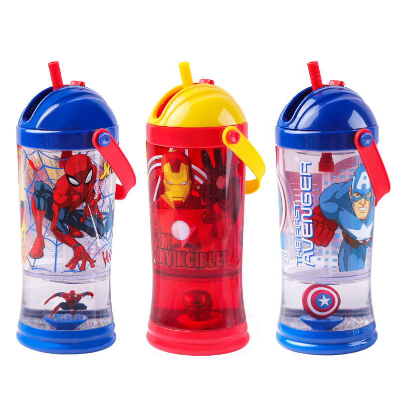 漫威MARVEL SuperBO 提把吸管水壺(310ml)-蜘蛛人/鋼鐵人/美國隊長
