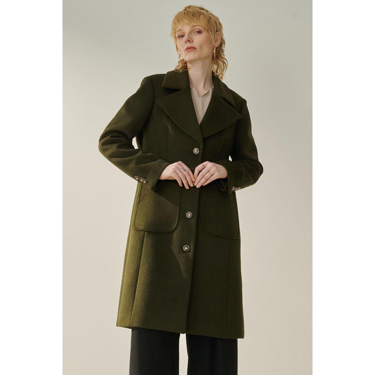 SST&C 軍綠大翻領羊毛大衣 | 8962310005 (outlet)