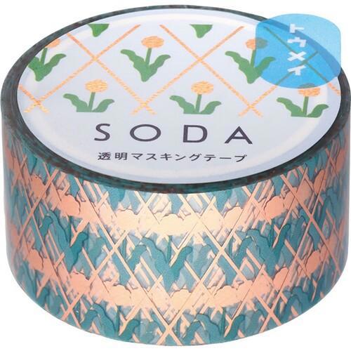 【KING JIM】HITOTOKI SODA 透明PET卷狀膠帶 粉金箔押款 20MM 蒲公英(MTH20-005)