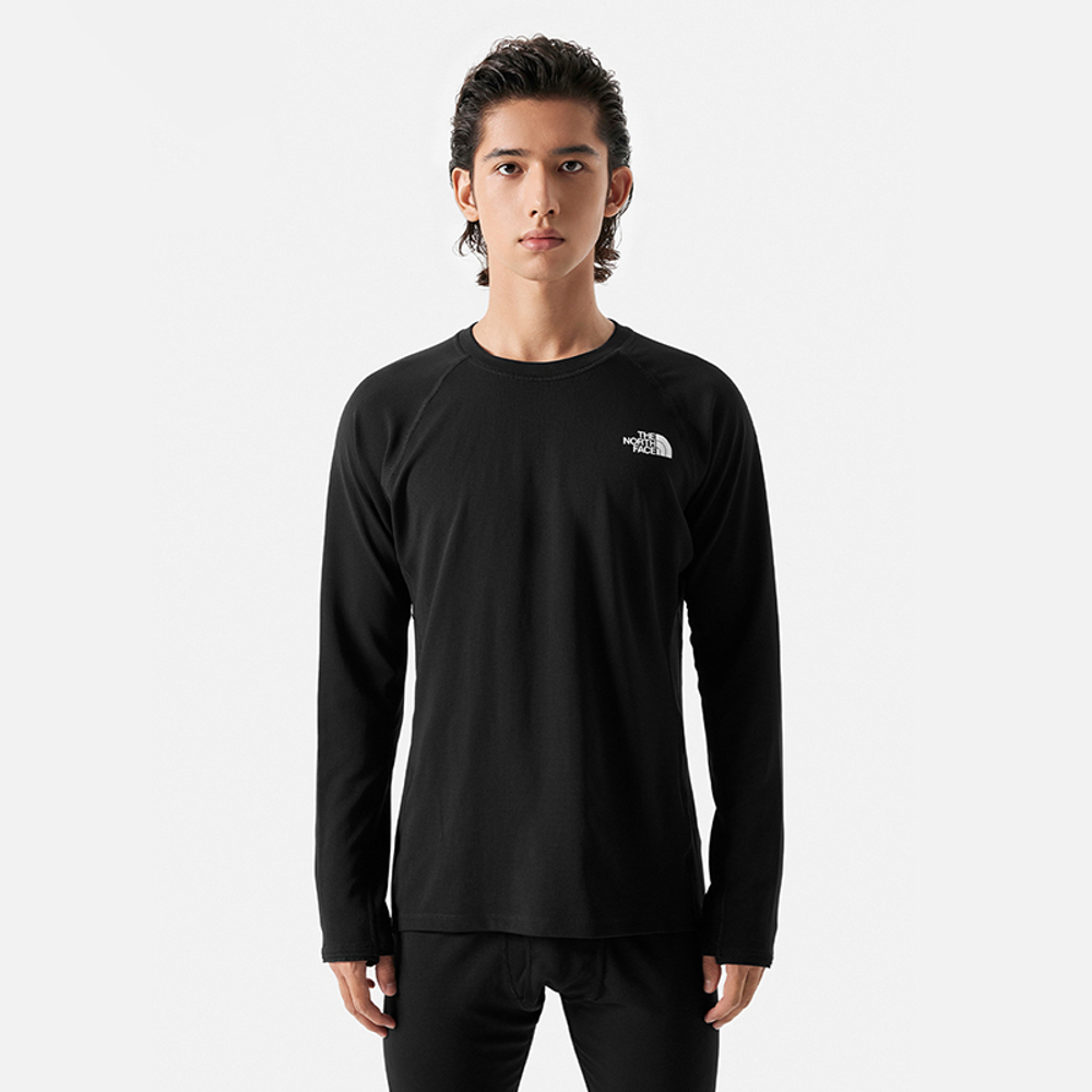 The North Face北面男款黑色吸濕排汗舒適休閒長袖T恤｜7WTLJK3