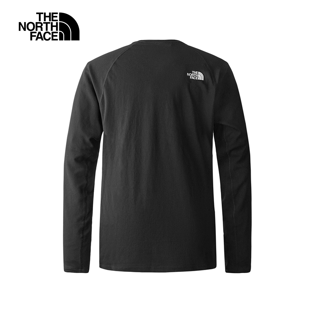 The North Face北面男款黑色吸濕排汗舒適休閒長袖T恤｜7WTLJK3