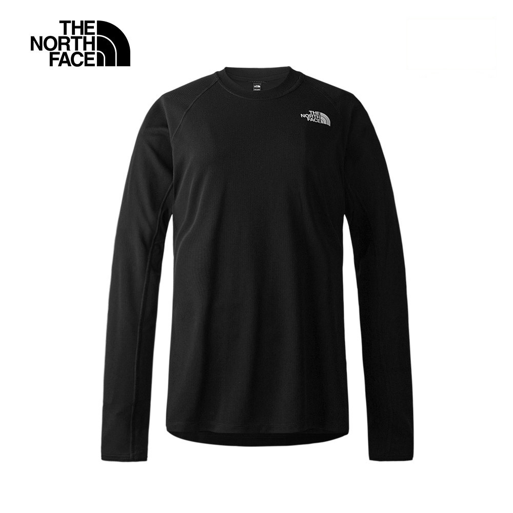 The North Face北面女款黑色吸濕排汗舒適休閒長袖T恤｜7WTQJK3