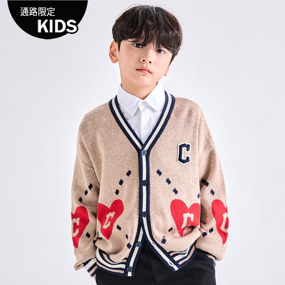 MLB KIDS 針織衫 童裝 Heart系列 克里夫蘭守護者隊 (7AKCH0234-45CAL)