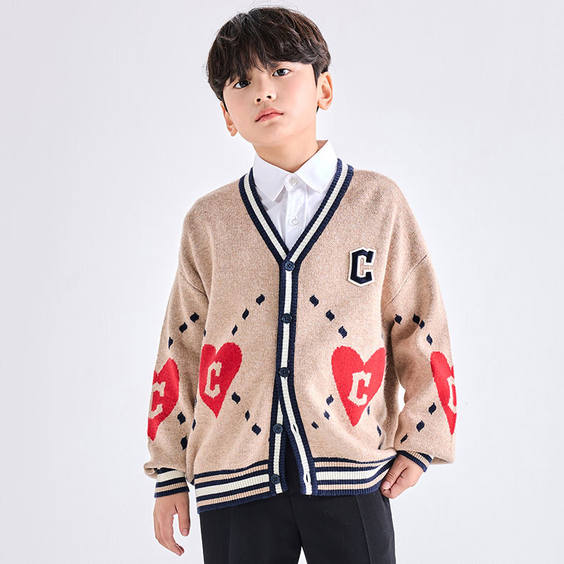 MLB KIDS 針織衫 童裝 Heart系列 克里夫蘭守護者隊 (7AKCH0234-45CAL)