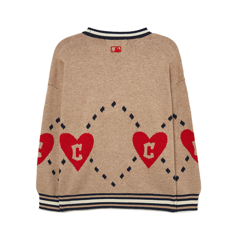 MLB KIDS 針織衫 童裝 Heart系列 克里夫蘭守護者隊 (7AKCH0234-45CAL)