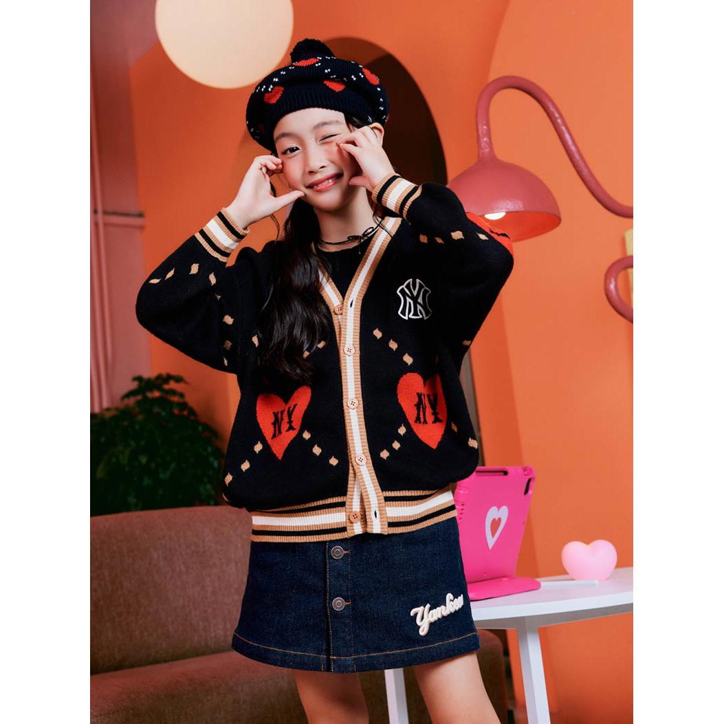 MLB KIDS 針織衫 童裝 Heart系列 紐約洋基隊 (7AKCH0234-50BKS)