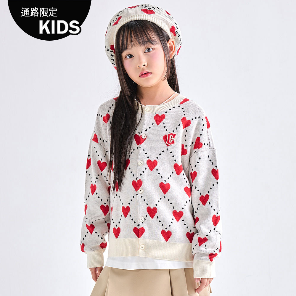 MLB Korea MLB KIDS 女版針織衫 童裝 Heart系列 克里夫蘭守護者隊 (7FKCH03