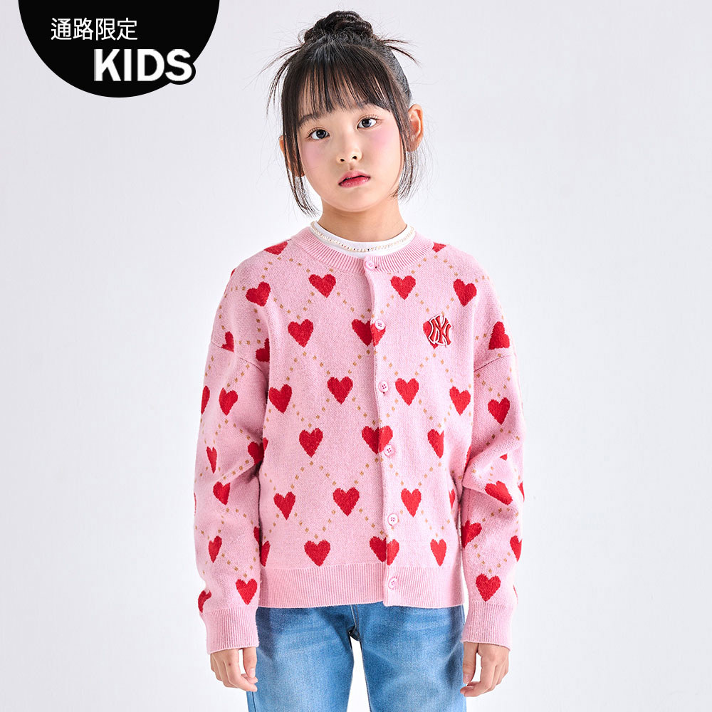 MLB KIDS 女版針織衫 童裝 Heart系列 紐約洋基隊 (7FKCH0334-50PKS)
