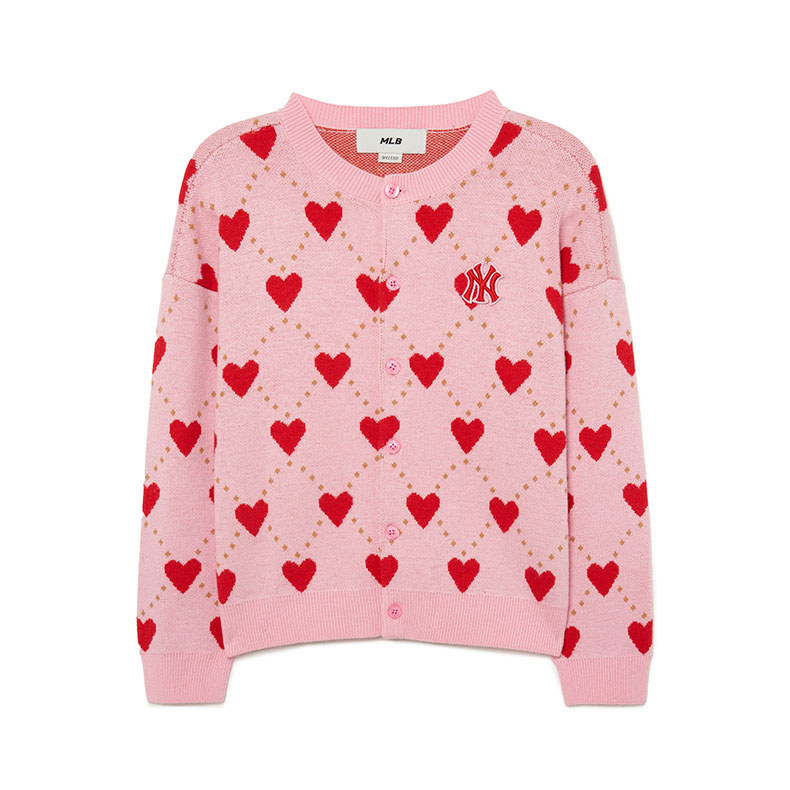 MLB KIDS 女版針織衫 童裝 Heart系列 紐約洋基隊 (7FKCH0334-50PKS)