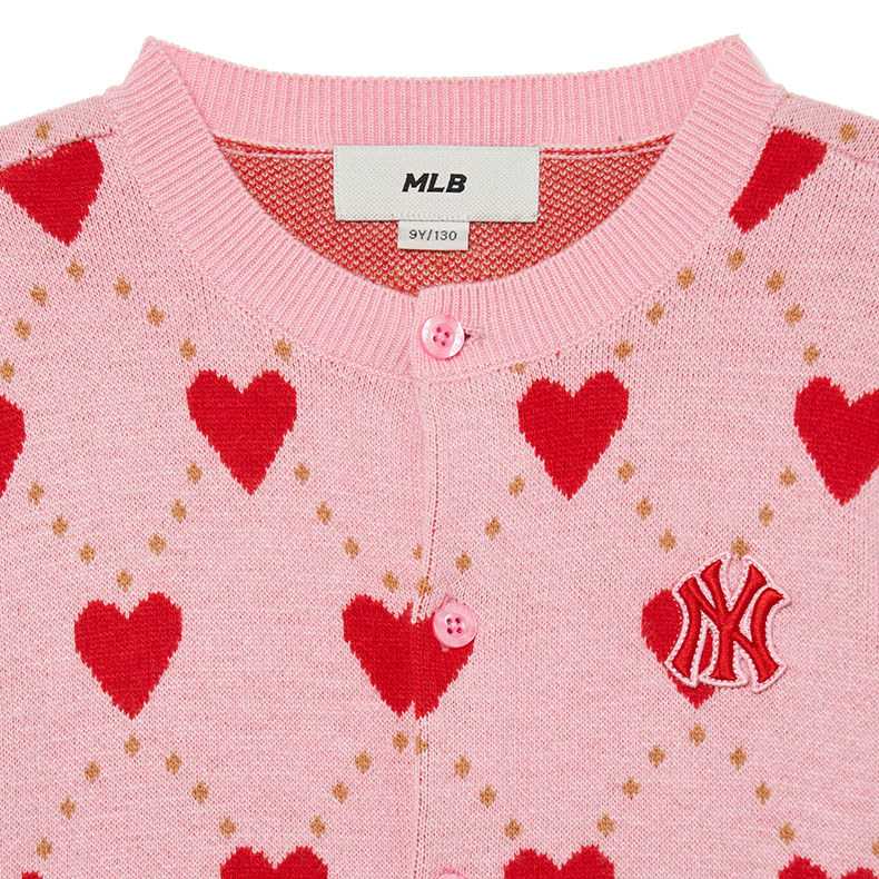 MLB KIDS 女版針織衫 童裝 Heart系列 紐約洋基隊 (7FKCH0334-50PKS)