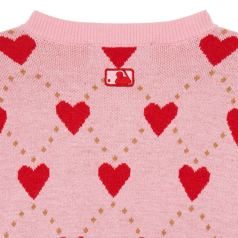 MLB KIDS 女版針織衫 童裝 Heart系列 紐約洋基隊 (7FKCH0334-50PKS)
