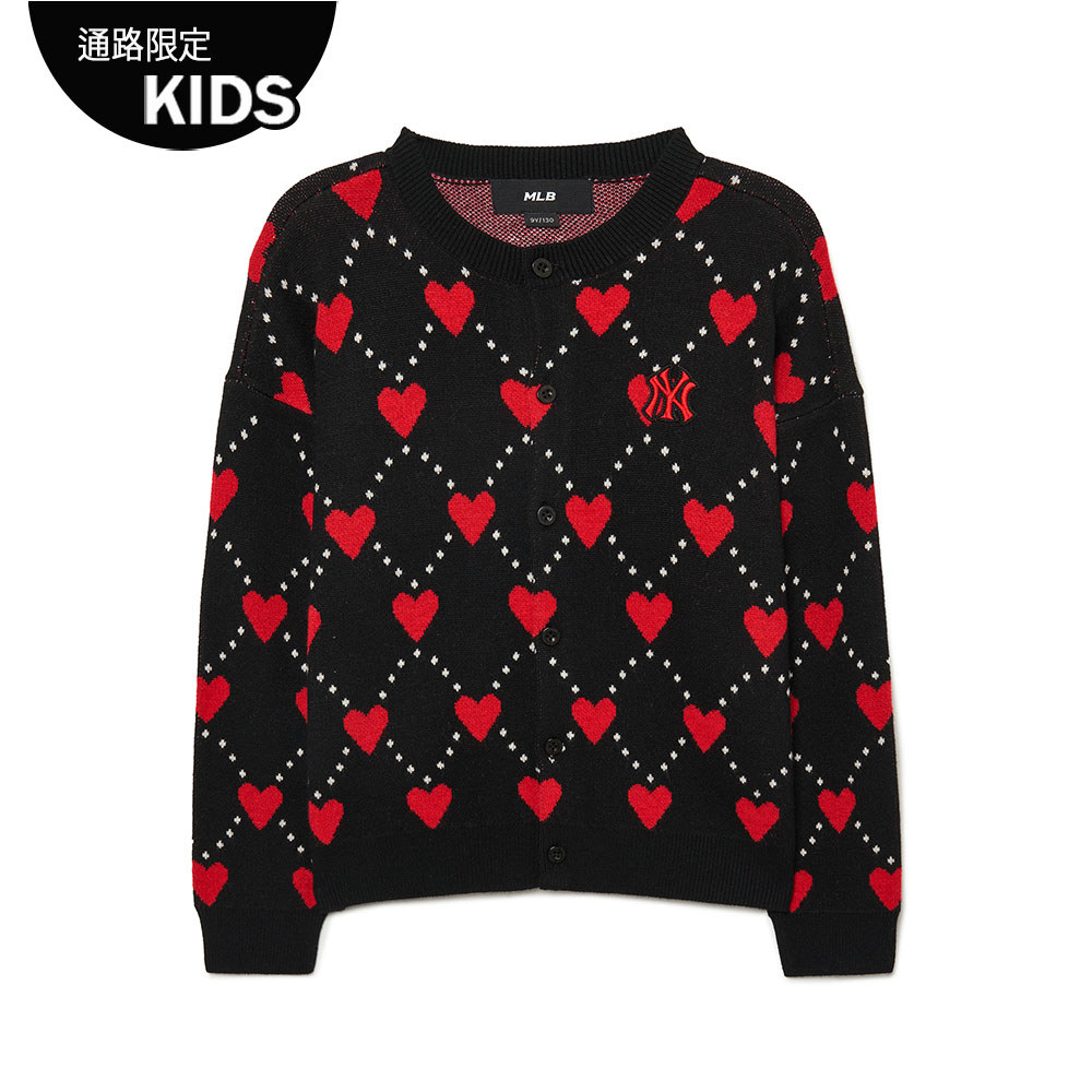 MLB KIDS 女版針織衫 童裝 Heart系列 紐約洋基隊 (7FKCH0334-50BKS)