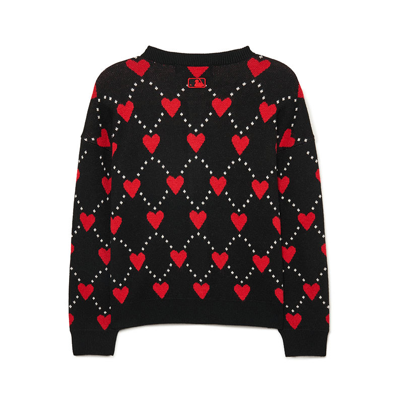 MLB KIDS 女版針織衫 童裝 Heart系列 紐約洋基隊 (7FKCH0334-50BKS)