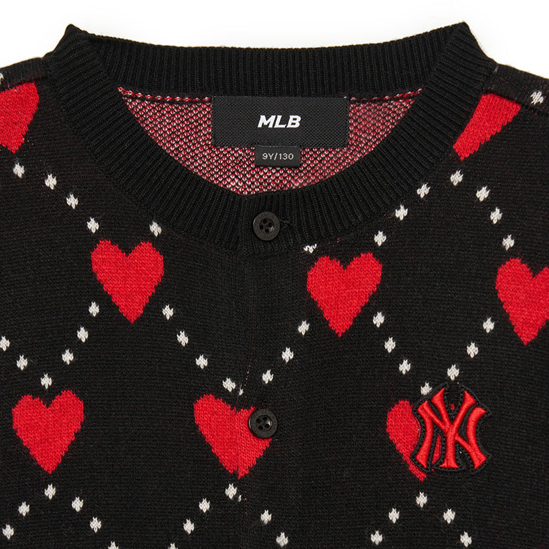 MLB KIDS 女版針織衫 童裝 Heart系列 紐約洋基隊 (7FKCH0334-50BKS)