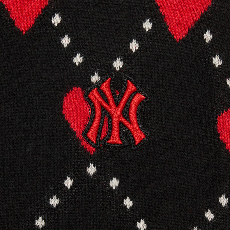 MLB KIDS 女版針織衫 童裝 Heart系列 紐約洋基隊 (7FKCH0334-50BKS)