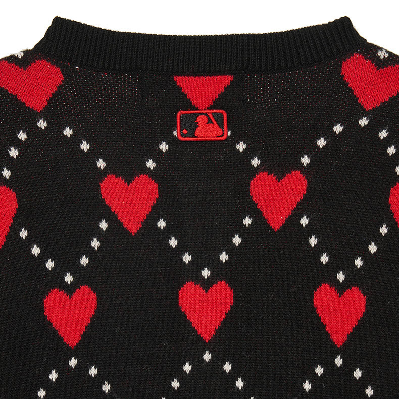 MLB KIDS 女版針織衫 童裝 Heart系列 紐約洋基隊 (7FKCH0334-50BKS)