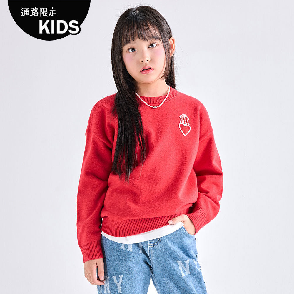 MLB Korea MLB KIDS 針織毛衣 童裝 Heart系列 紐約洋基隊 (7AKPH0134-50RDL