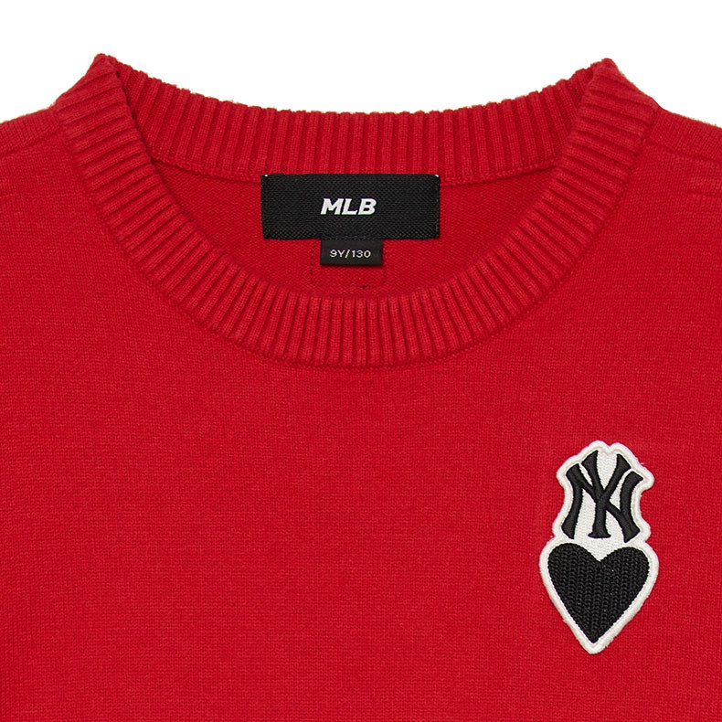 MLB KIDS 針織毛衣 童裝 Heart系列 紐約洋基隊 (7AKPH0134-50RDL)
