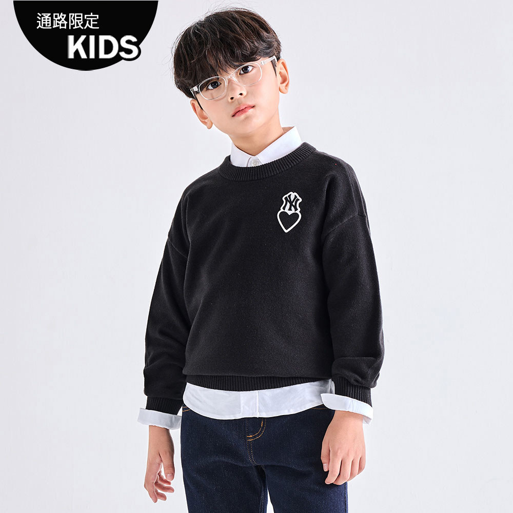 MLB KIDS 針織毛衣 童裝 Heart系列 紐約洋基隊 (7AKPH0134-50BKS)