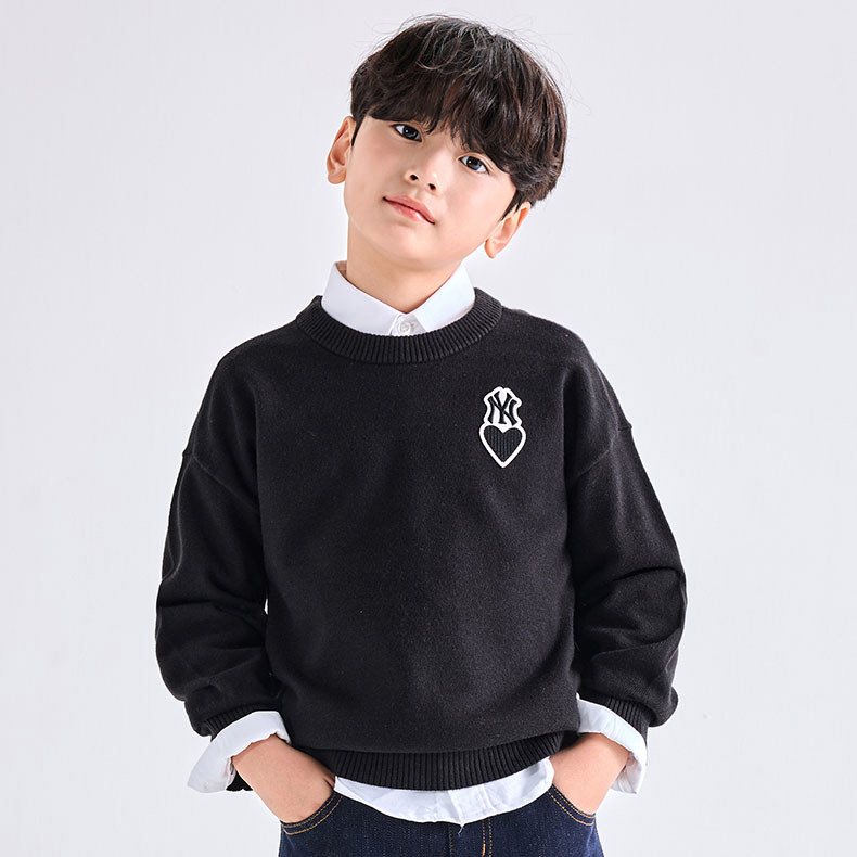 MLB KIDS 針織毛衣 童裝 Heart系列 紐約洋基隊 (7AKPH0134-50BKS)