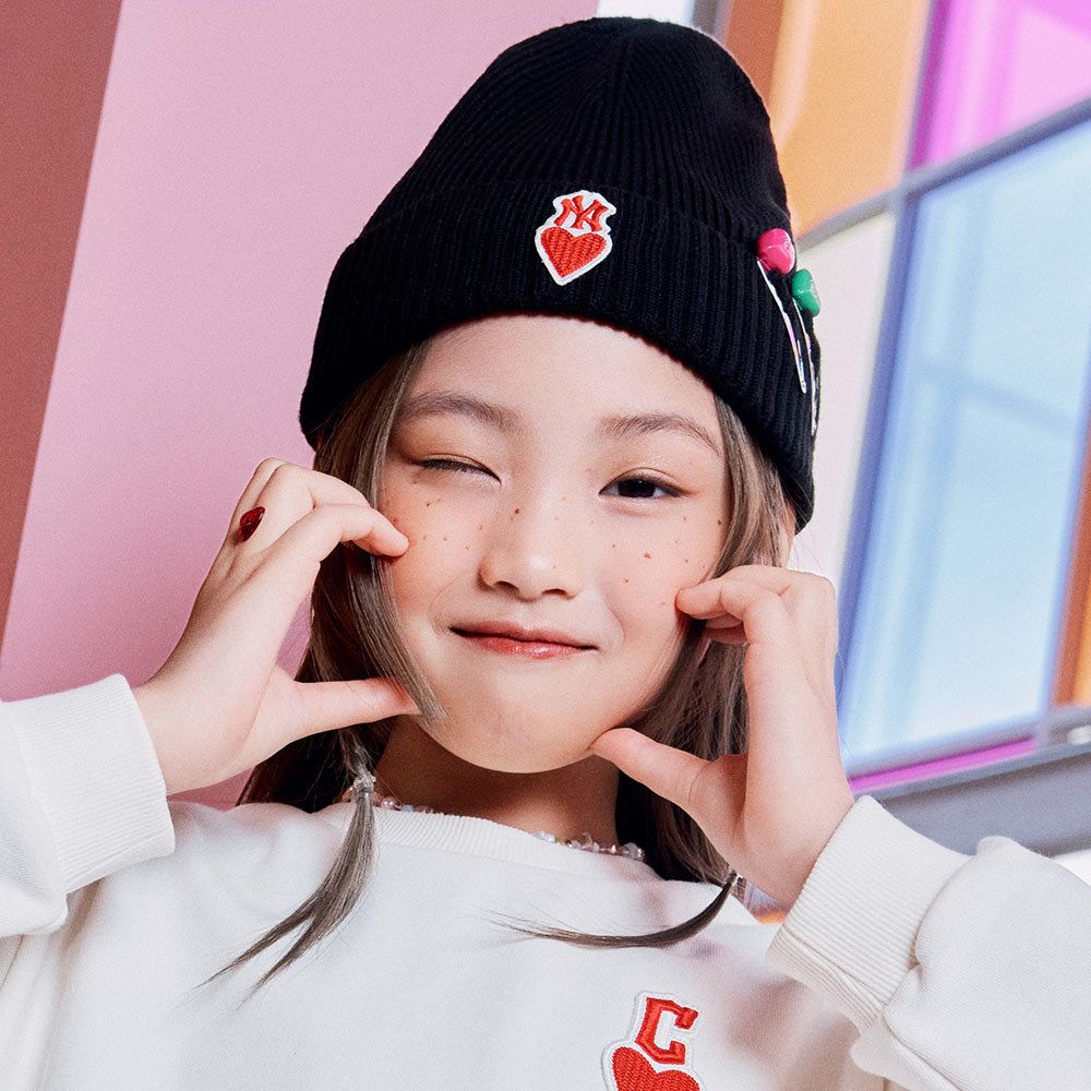 MLB KIDS 毛帽 童帽 Heart系列 紐約洋基隊 (7ABNH0136-50BKS)