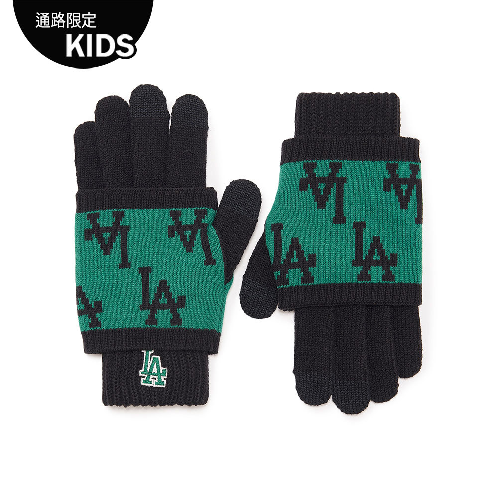 MLB KIDS 針織手套 童裝 Monogram系列 洛杉磯道奇隊 (7AGLM0136-07GNS)