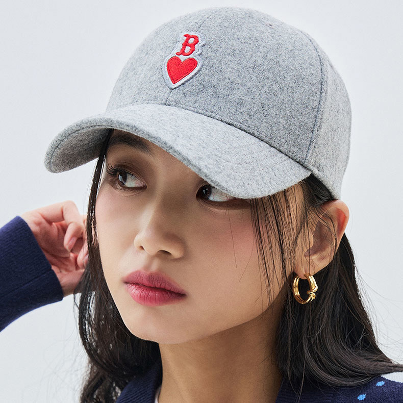 MLB 可調式硬頂羊毛棒球帽 Heart系列 波士頓紅襪隊 (3ACPH0136-43MGS)