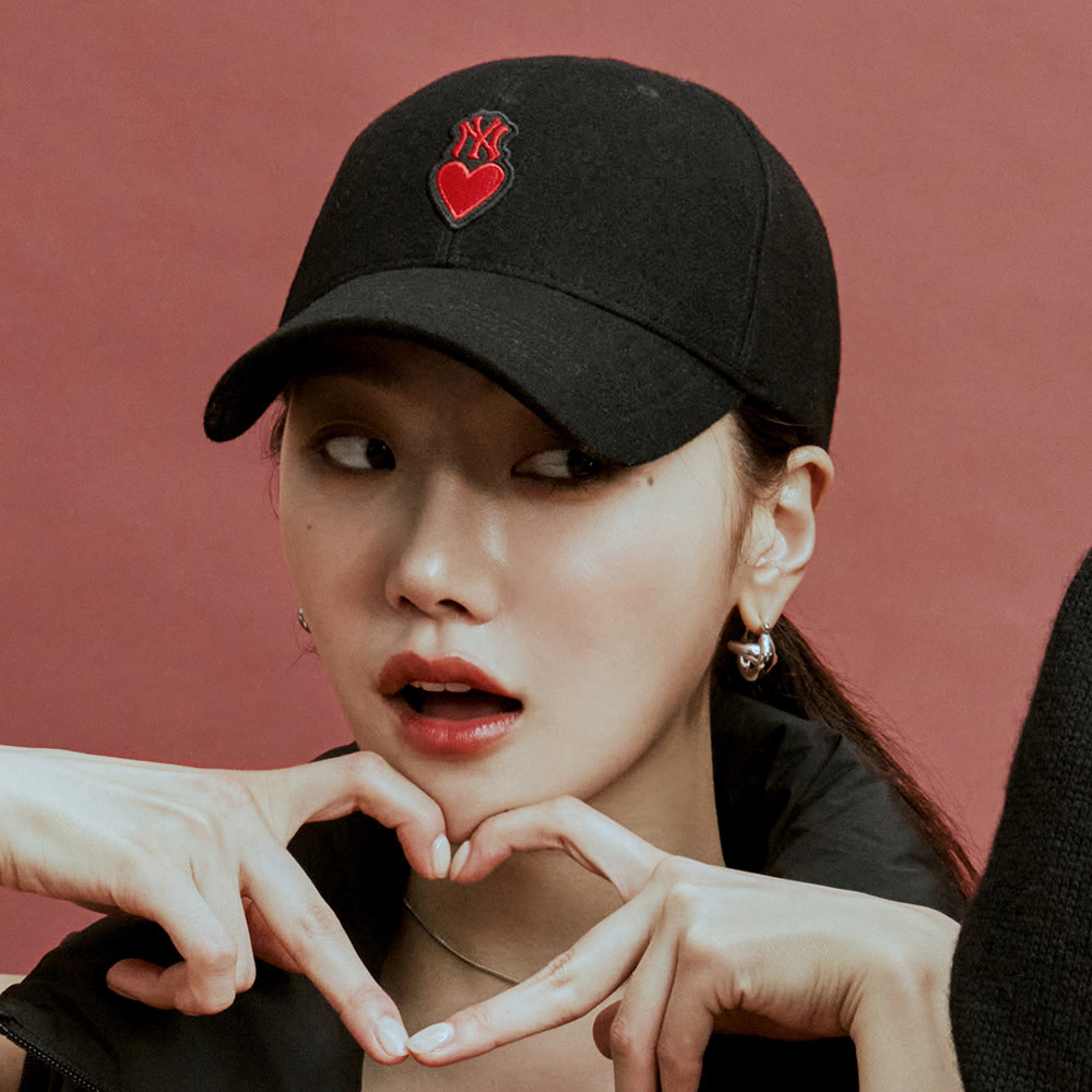 MLB 可調式硬頂羊毛棒球帽 Heart系列 紐約洋基隊 (3ACPH0136-50BKS)