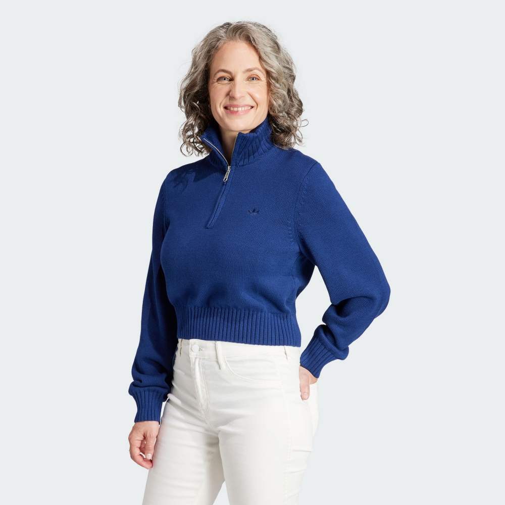 Adidas PREMIUM ESSENTIALS 短版長袖上衣｜瑞邦運動商城