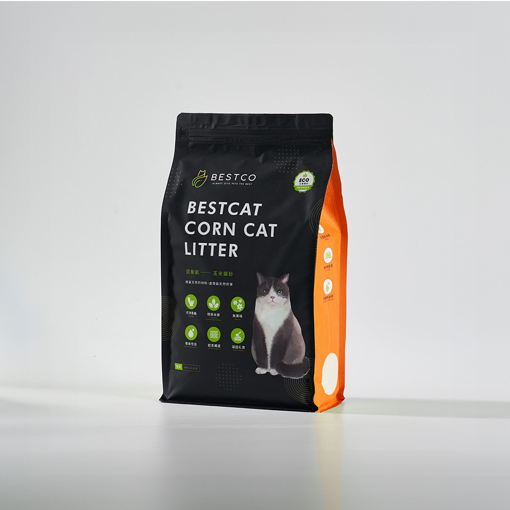 BESTCO玉米貓砂-細柔砂 3kg（零粉塵x高凝結x有效抑臭，可沖馬桶、觀察血尿、小農契作玉米＋木薯砂）
