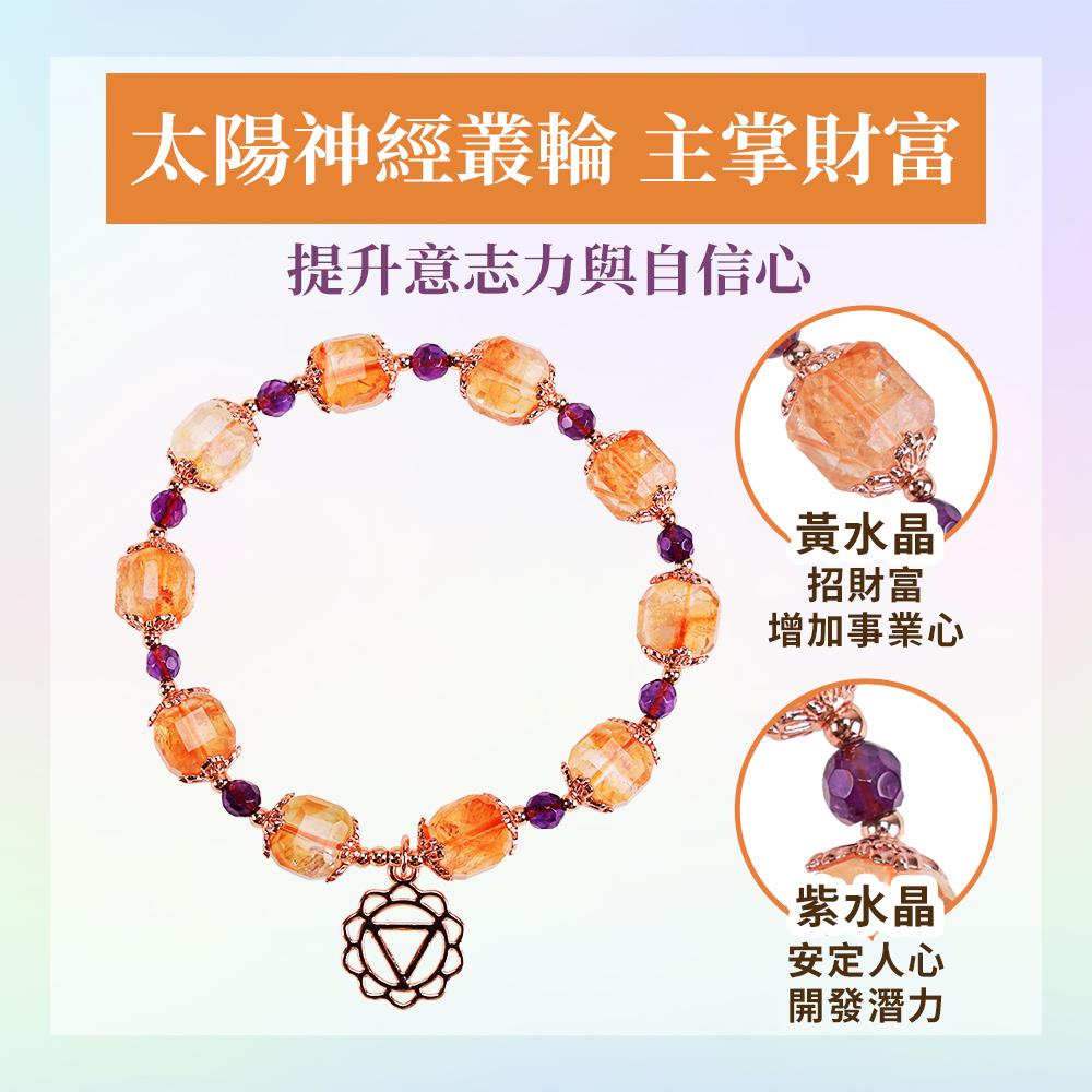 七脈輪-財富黃水晶方糖手鍊(第三脈輪)