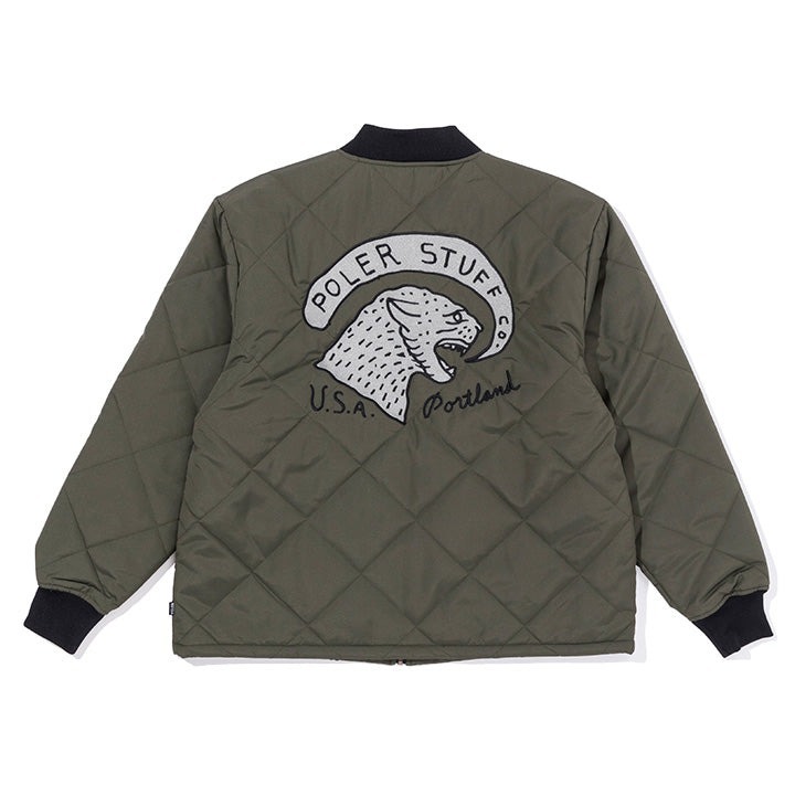 日本限定 POLER DIAMOND QUILTED JACKET 鑽石衍縫外套 / 軍裝風格防水外套 / 軍綠色