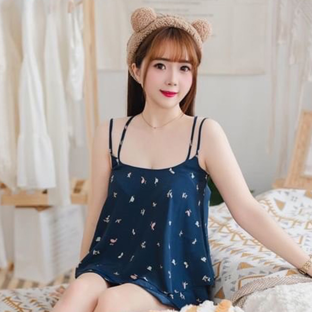 【夏夜愛麗絲】二件式家居服 M-L 藍色 I30019
