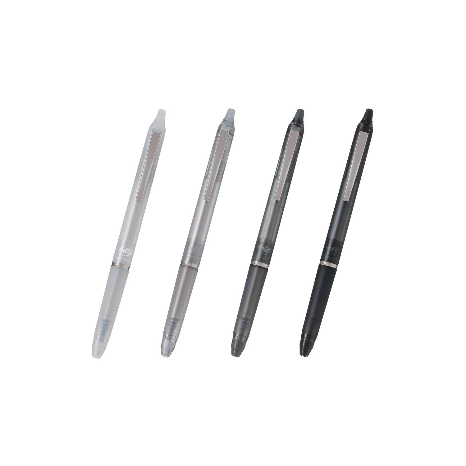 (限量)PILOT百樂 質感灰色系 0.5 ZONE按鍵魔擦筆(LFBKZEF-23GS) 透明款-黑/深灰/亮灰/霧白