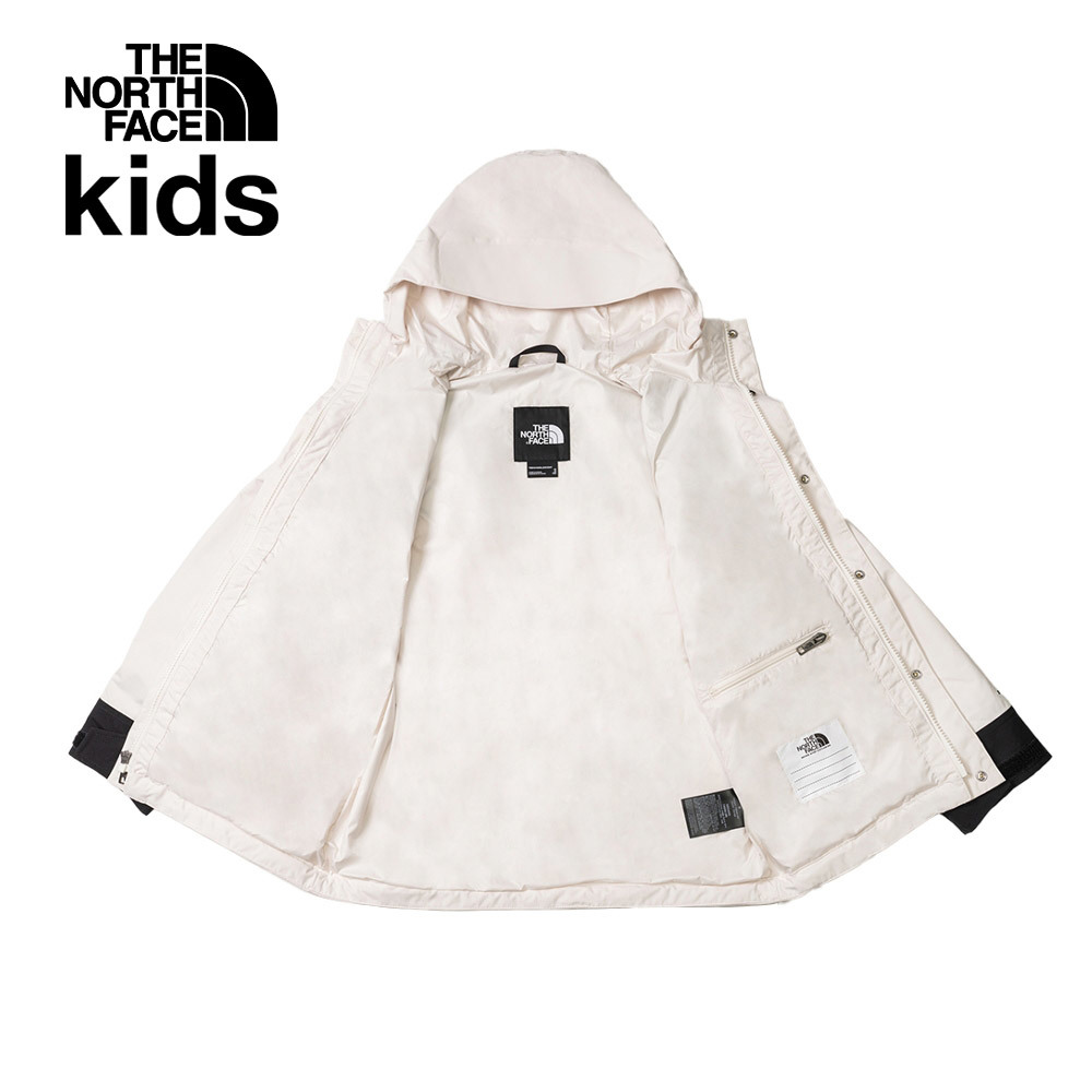 兒童白色DryVent防水透氣保暖連帽衝鋒衣｜899AQLI