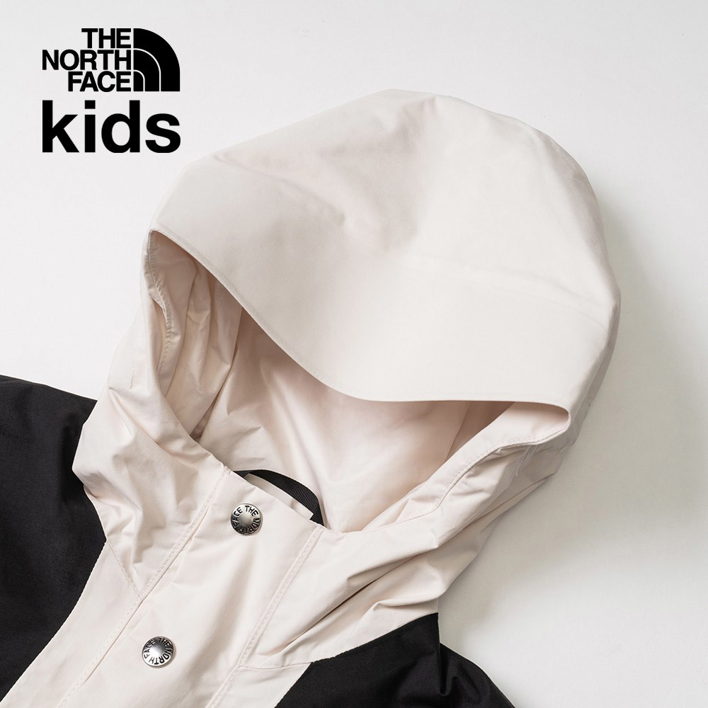 兒童白色DryVent防水透氣保暖連帽衝鋒衣｜899AQLI