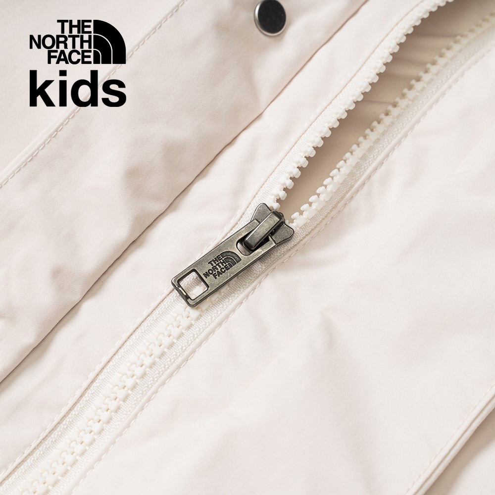 兒童白色DryVent防水透氣保暖連帽衝鋒衣｜899AQLI