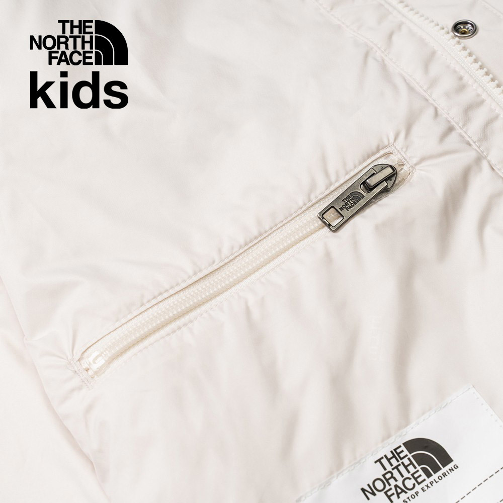 兒童白色DryVent防水透氣保暖連帽衝鋒衣｜899AQLI