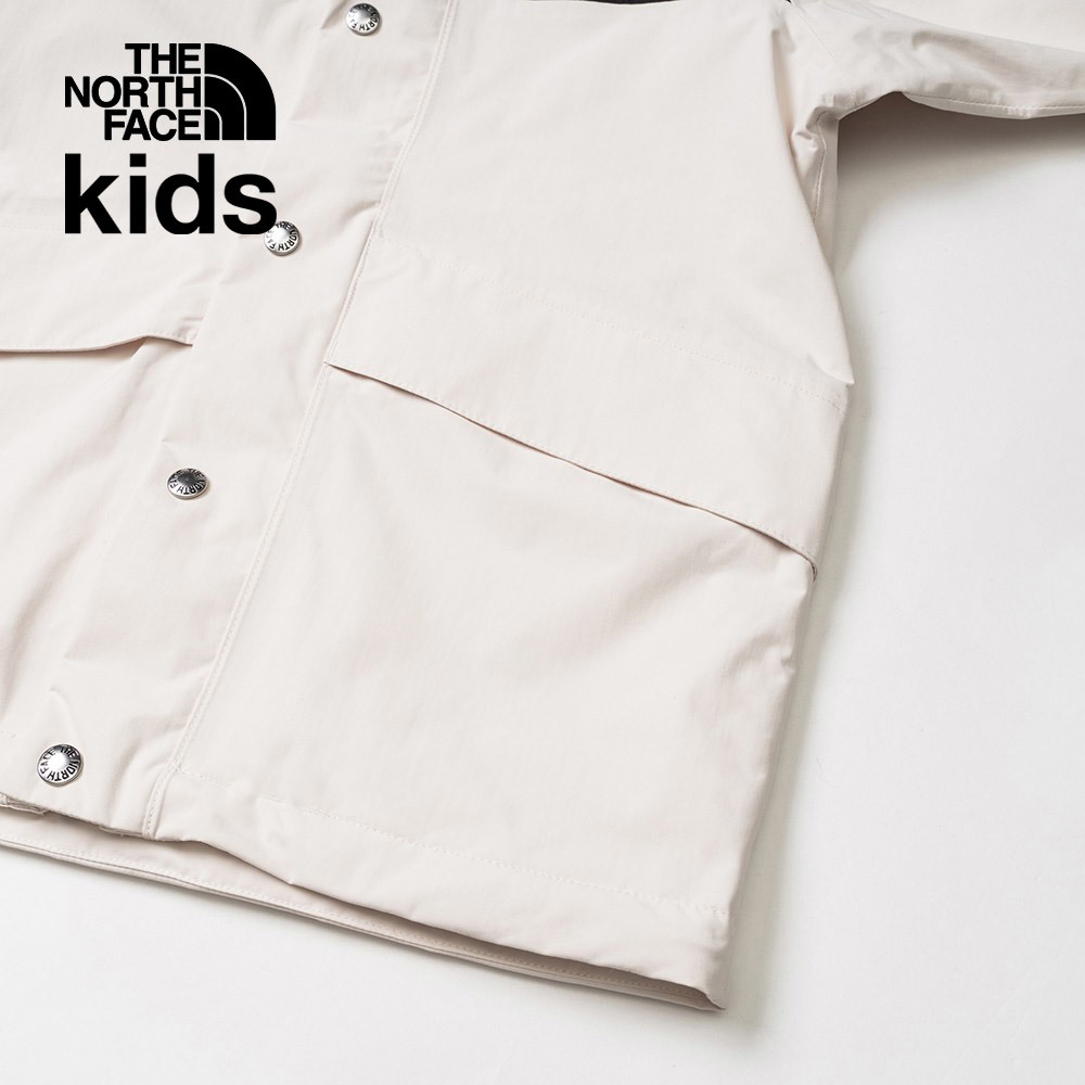 兒童白色DryVent防水透氣保暖連帽衝鋒衣｜899AQLI