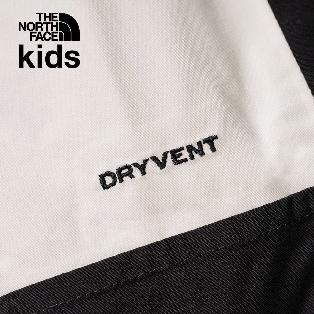 兒童白色DryVent防水透氣保暖連帽衝鋒衣｜899AQLI