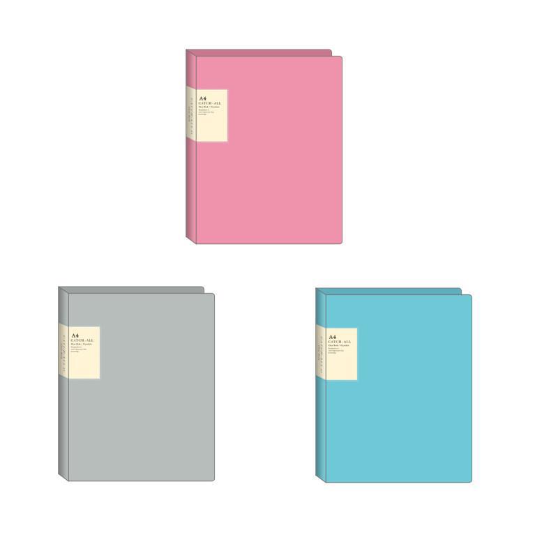 極簡A4資料本40入 藍/粉/灰