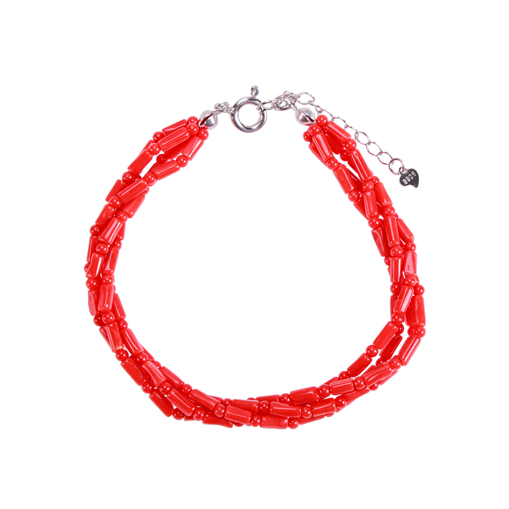 天然紅珊瑚多圈手鍊 (招財/辟邪化災/保平安/如來佛)