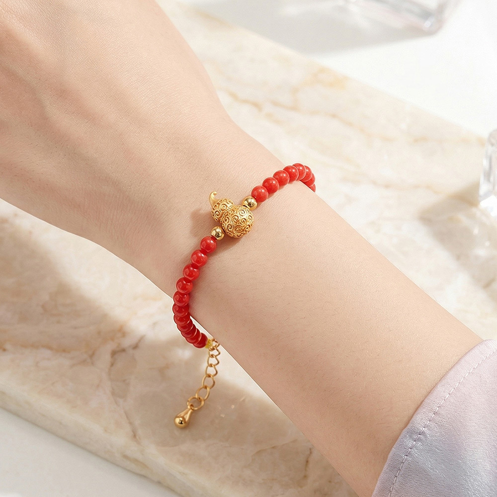 天賜福祿天然紅珊瑚手鍊 (招財/辟邪化災/保平安/如來佛)