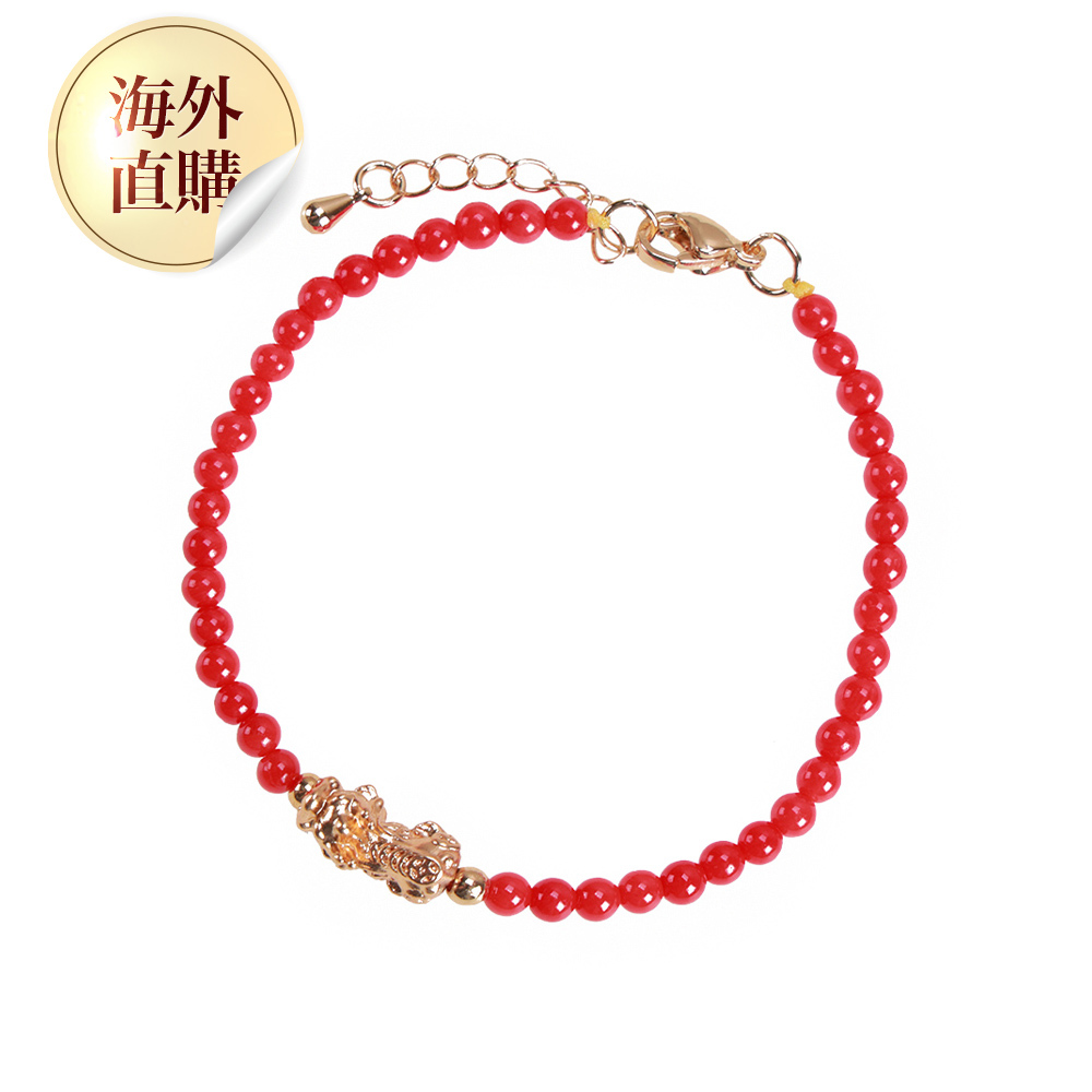 招財納福貔貅天然紅珊瑚手鍊（限海外直購）Bracelet