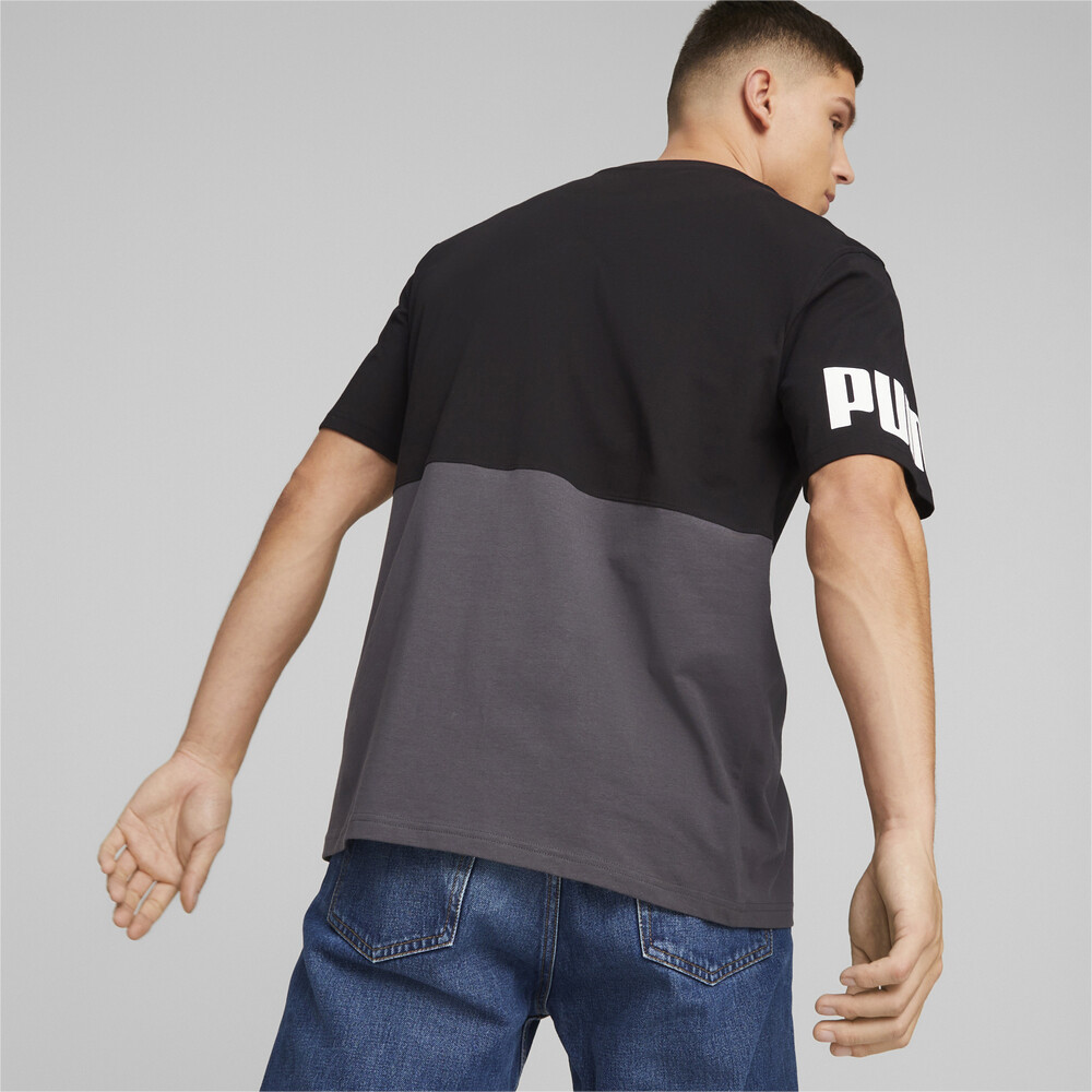 PUMA 基本系列Power撞色短袖T恤 男性