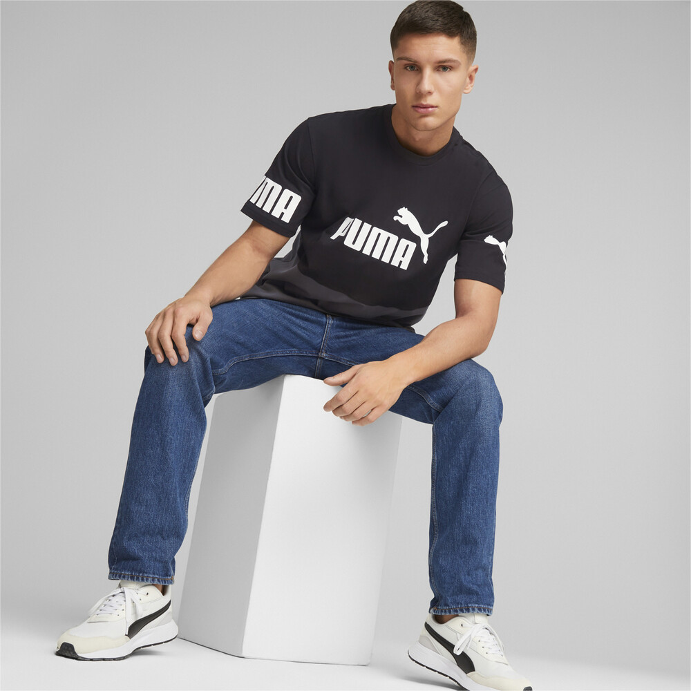 PUMA 基本系列Power撞色短袖T恤 男性