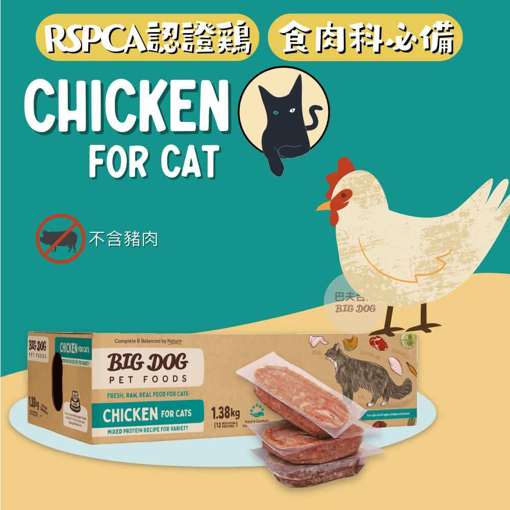 澳洲BIG DOG貓用生食肉餅｜雞肉