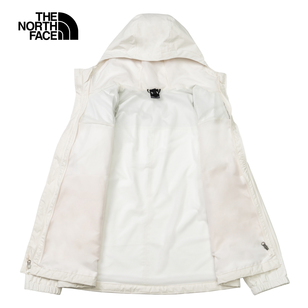 【10/24 00點週末限定】The North Face北面女款ANTORA米白色防水透氣連帽抓絨內裡三合一外套｜7QW6ROU